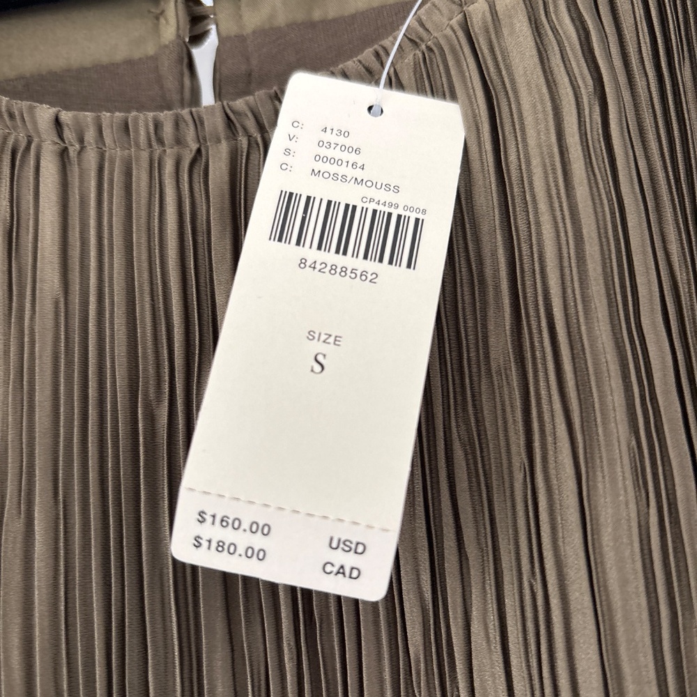 Anthropologie Cap Sleeve green Plisse mini dress - Picture 4 of 4